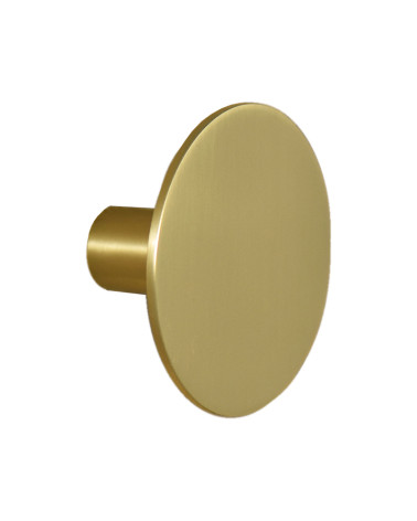 Patère murale Disque fin en inox Or Satiné