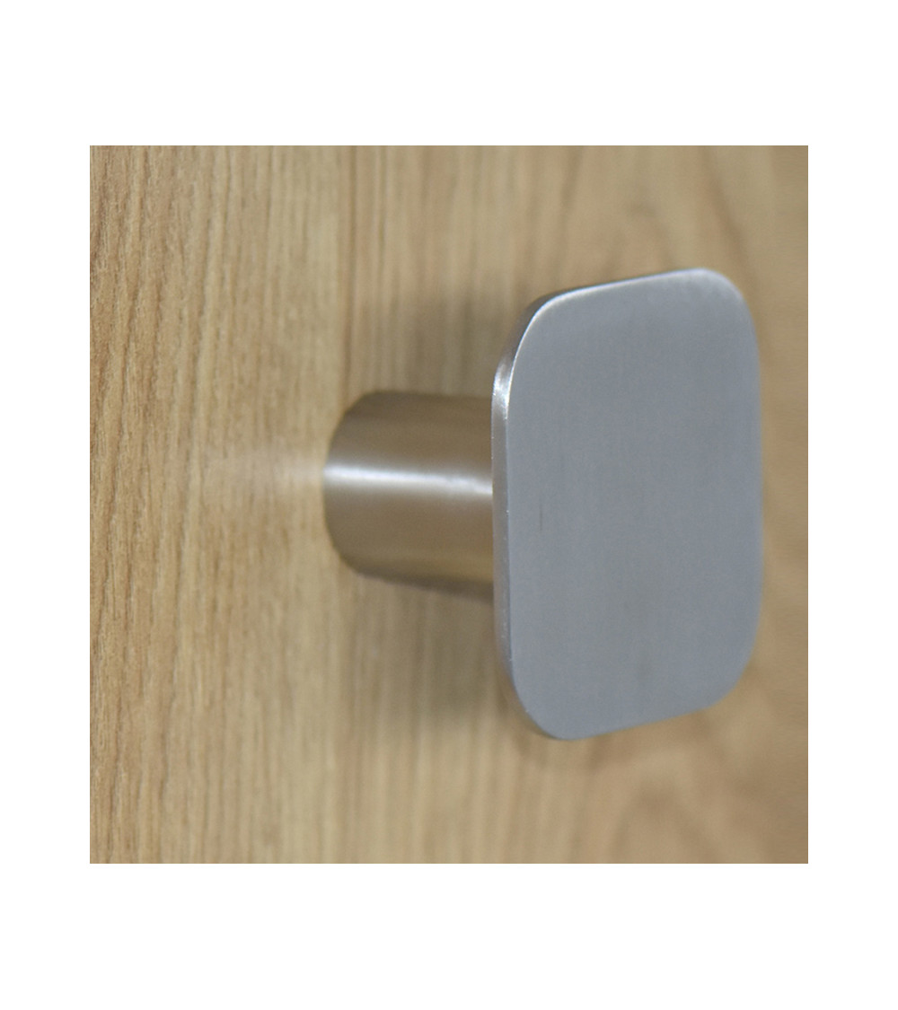 Patère murale carrée fine Inox D.60