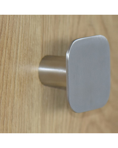 Patère murale carrée fine Inox D.60