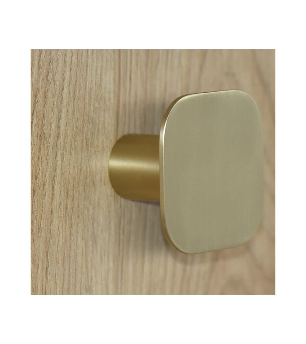 Patère murale carrée fine inox Or satiné D.60