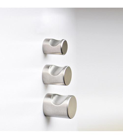 Bouton de meuble encoche inox brossé mat