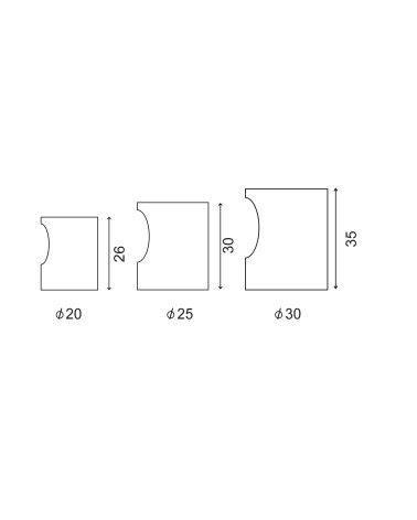 Dessin Bouton de meuble encoche inox brossé mat