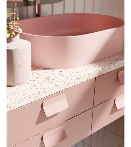 Poignée de meuble rose poudré SEA poignée design