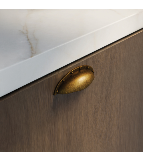 Poignée de meuble patine sur laiton ASHEMA poignée design
