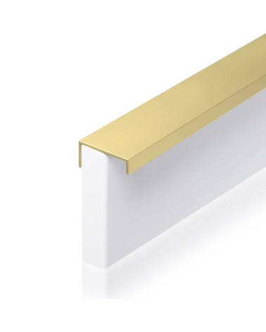 Poignée de meuble anode en or VERA poignée design fixée au bord d'un panneau blanc