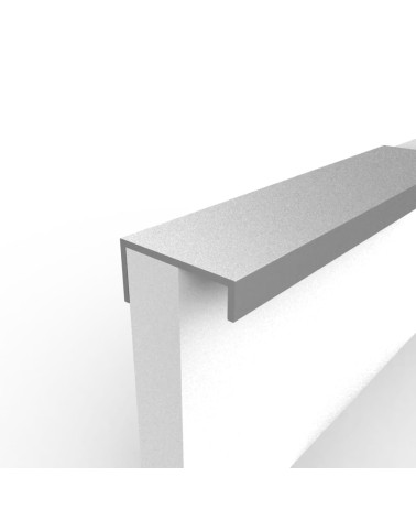 Poignée de meuble chrome poli VERA poignée design fixée au bord d'un panneau blanc