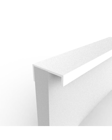 Poignée de meuble blanc brillant VERA poignée design fixée au bord d'un panneau blanc