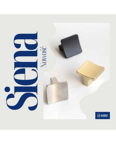 Bouton de meuble SIENA poignée design présenté sur une surface blanche