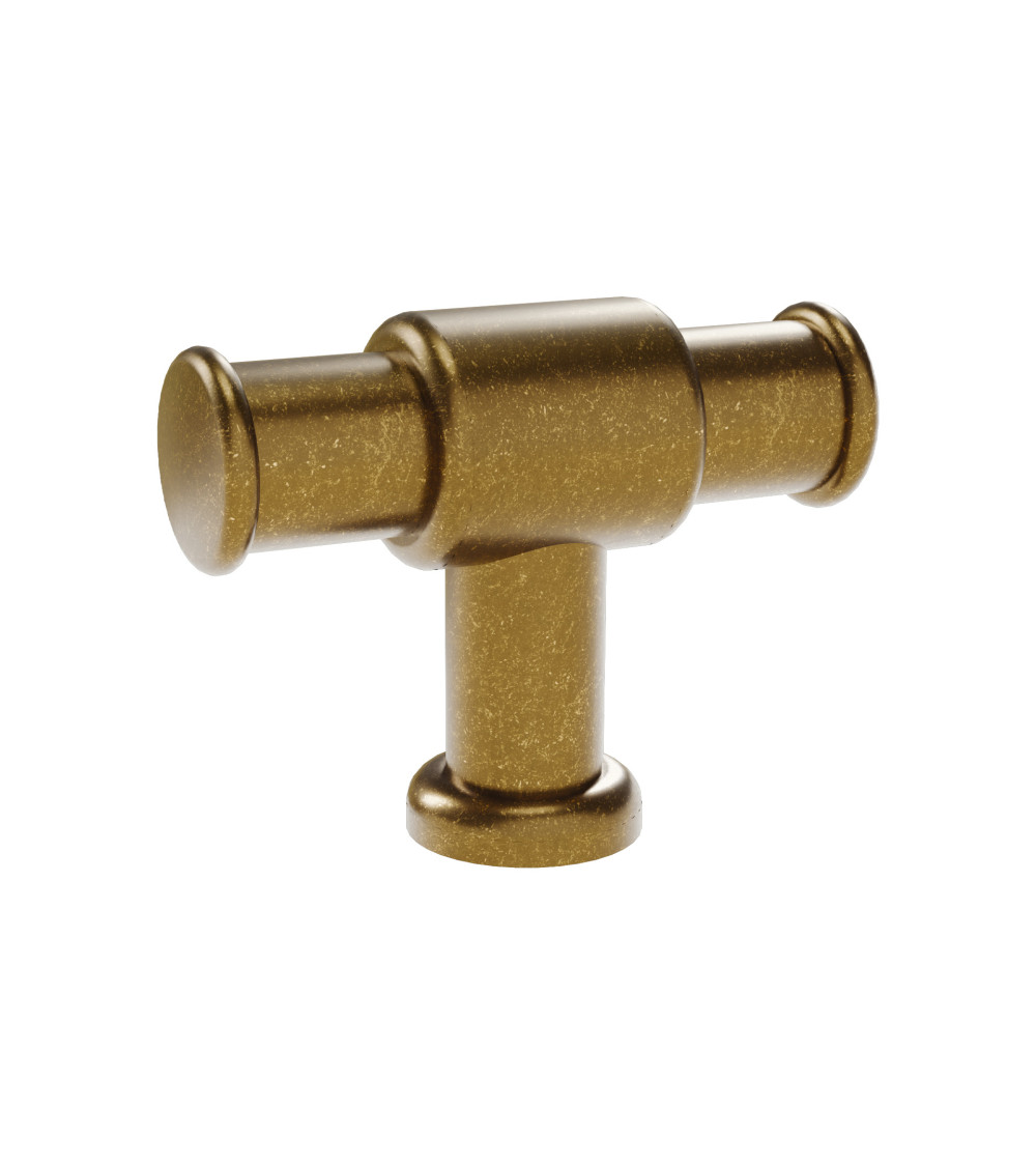 Bouton de meuble patine sur laiton GALIUM poignée design