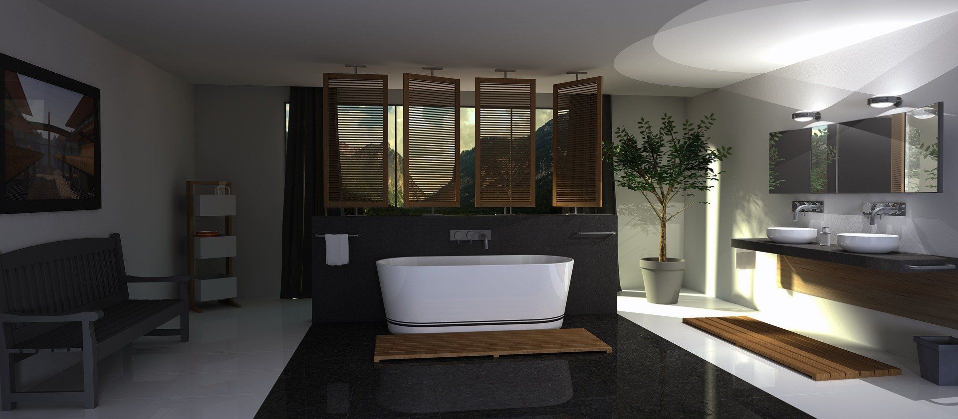 poignée de porte blanche pour une salle de bain sombre