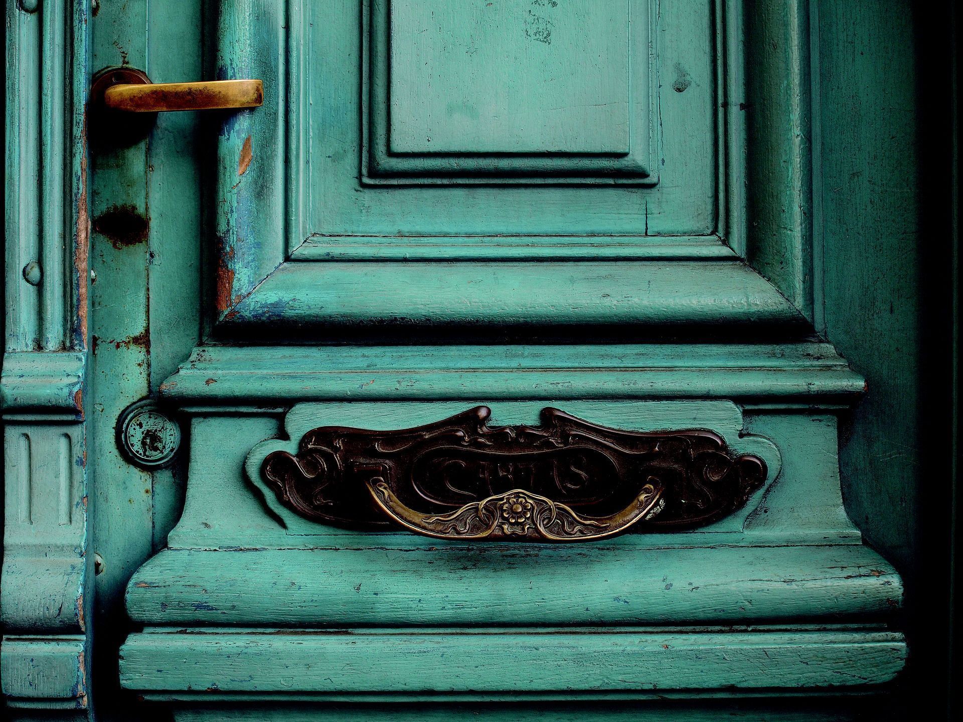 Old door with Brass handle