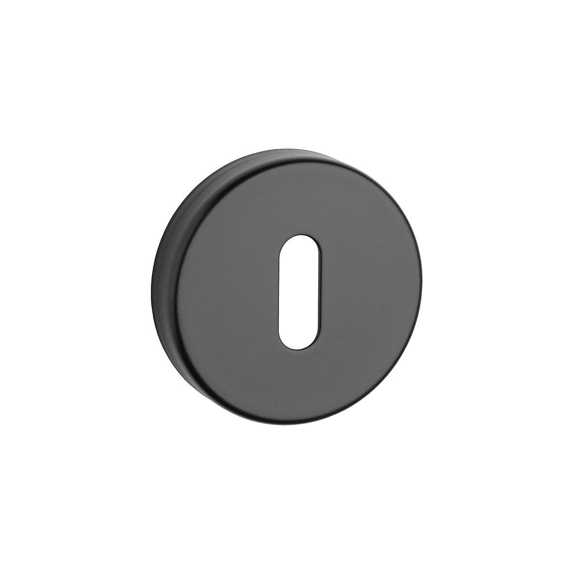 Round closing rose for bedroom key in black finish