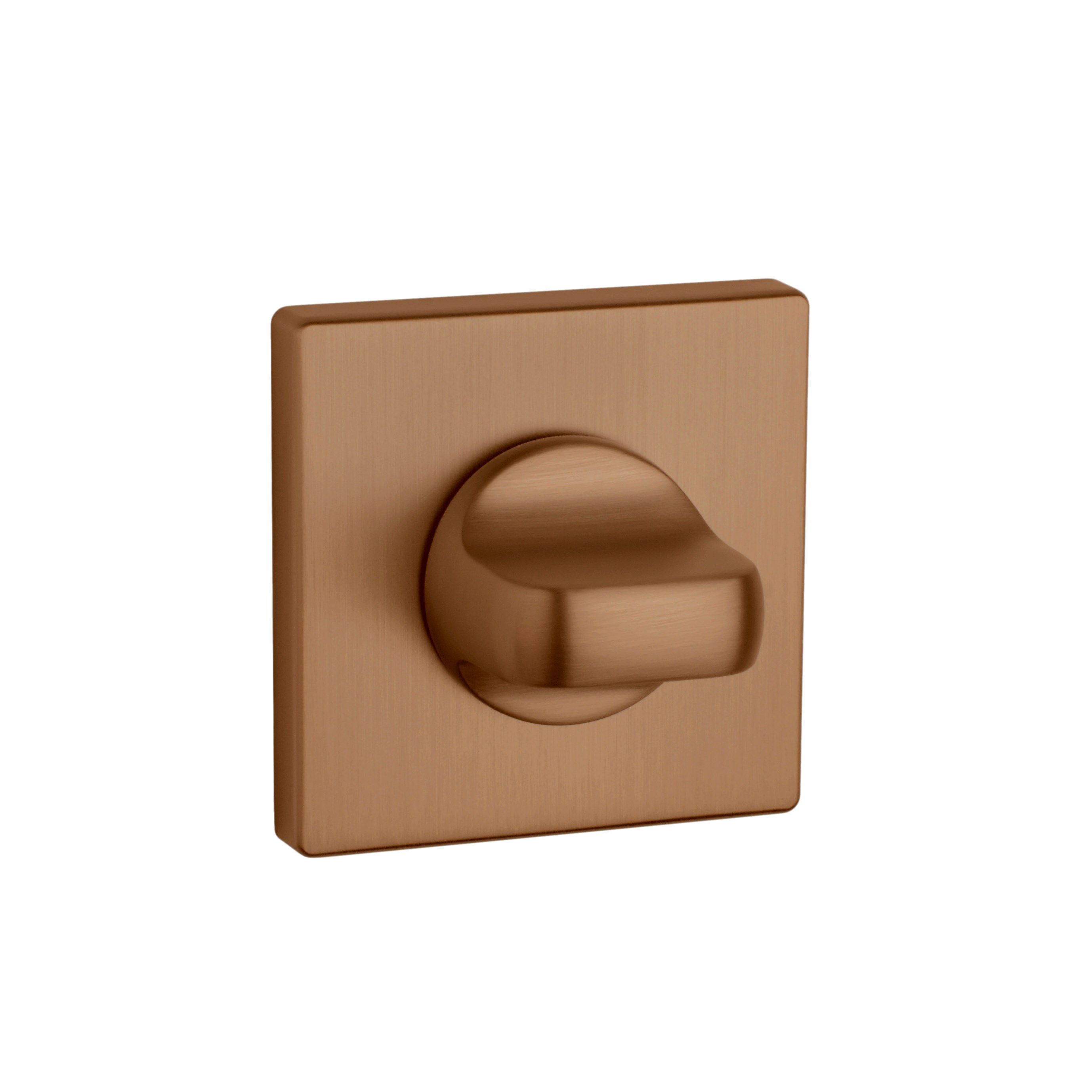 door rose for WC or bathroom on a square plate in a copper finish
