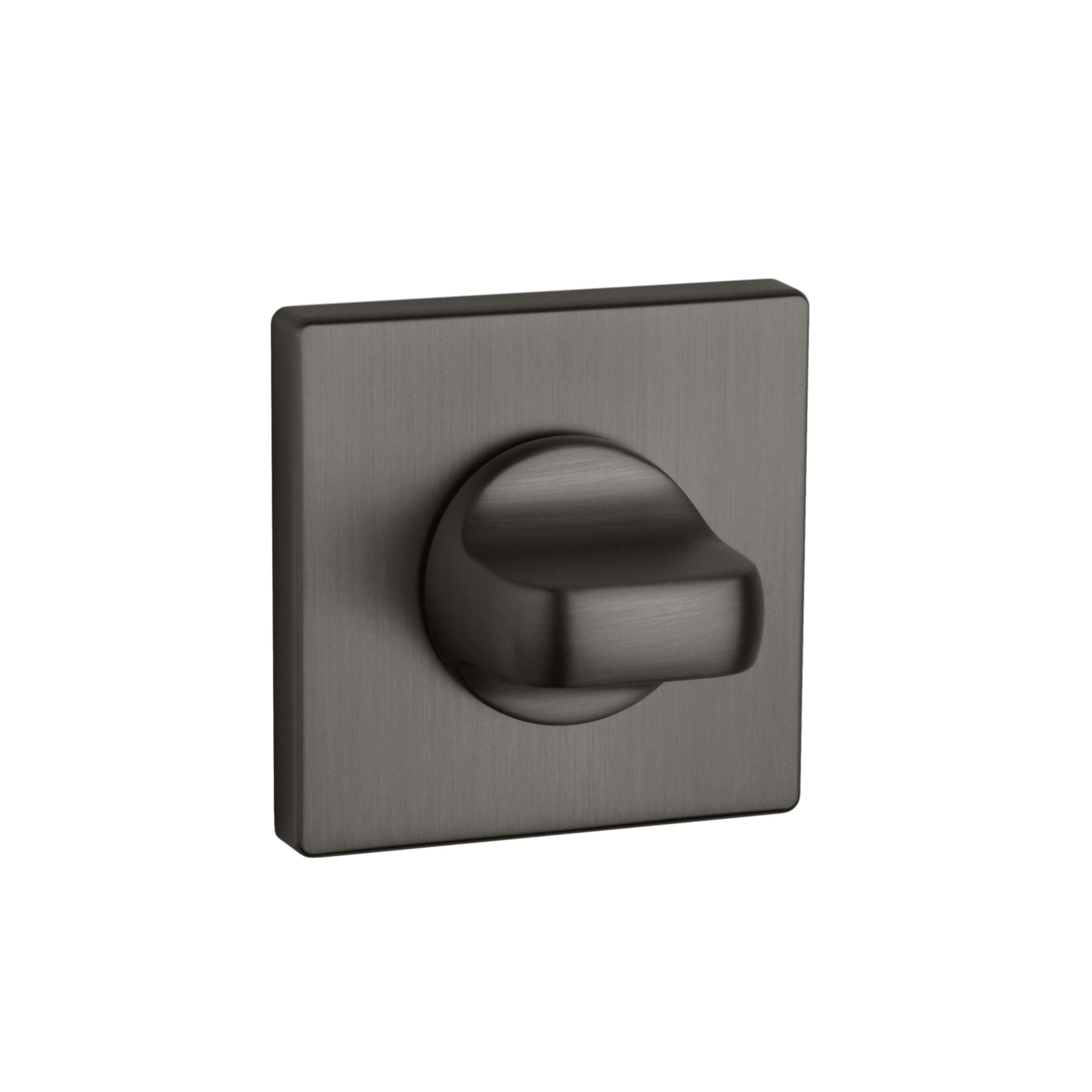 Square-shaped door rosette made from zamak by milla poignées, perfect for black design handles on a square plate