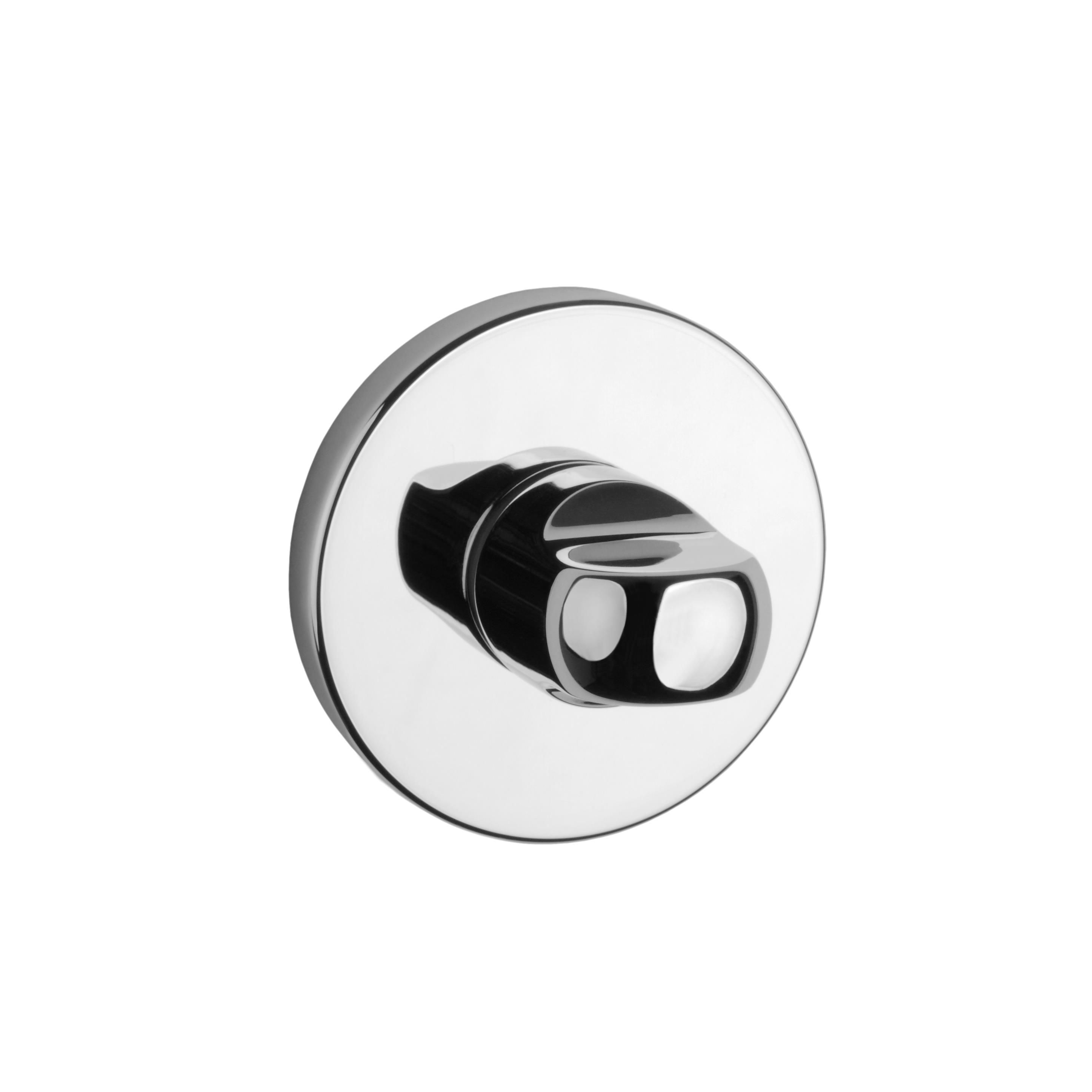 Round-format privacy rosette for WC in polished chrome for vintage-style handles from Milla poignées
