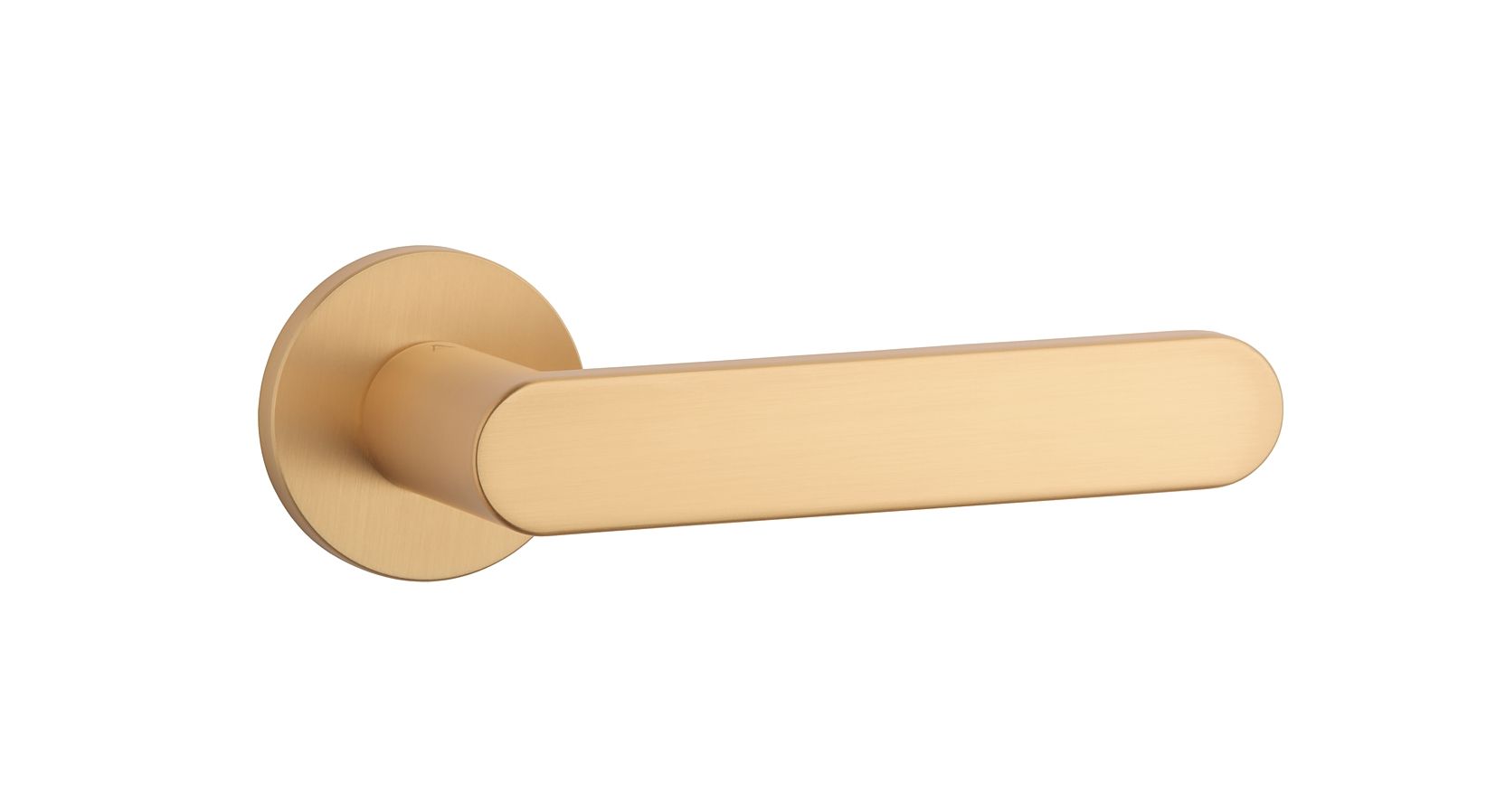 Handle on a round plate with a matt gold finish, a 2021 trend