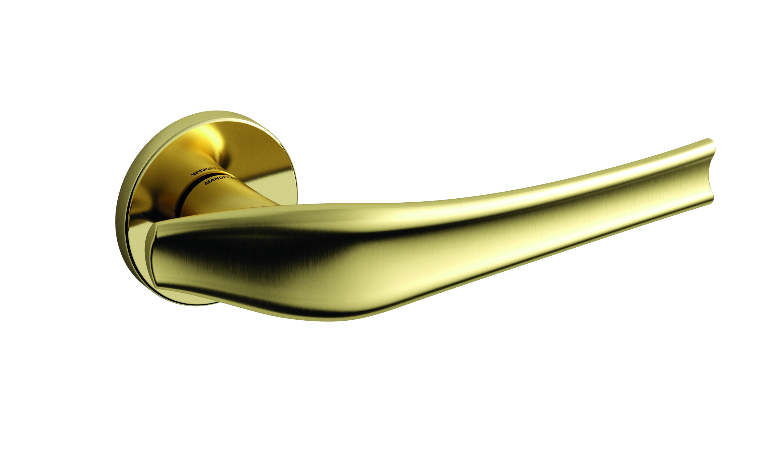 sleek and original design gold door handle made in Brass