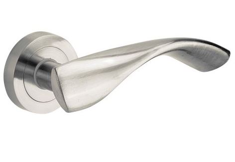 interior door handle on a round rose for a retro style