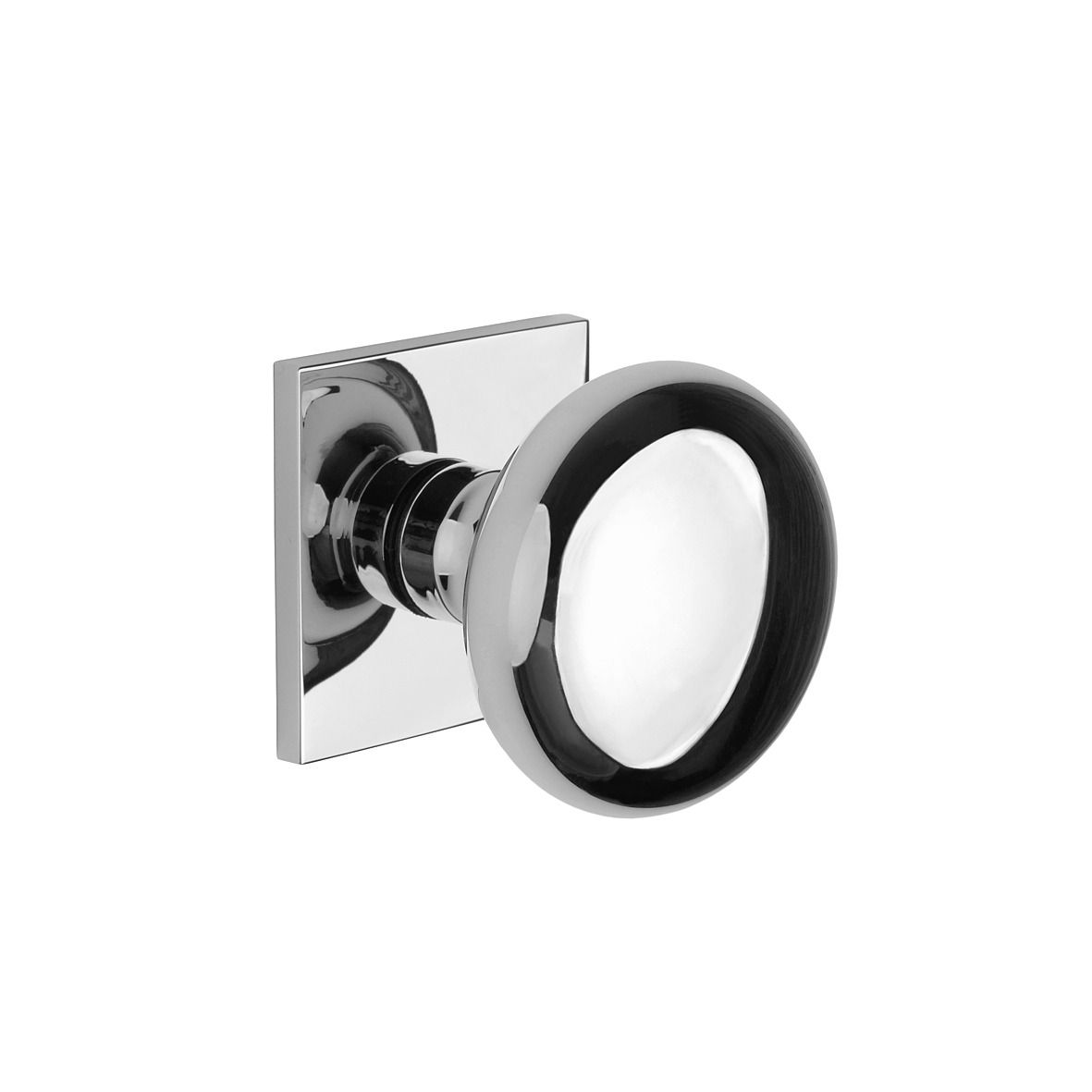 Bouton de porte d'intérieur sur plaque carrée en chrome poli