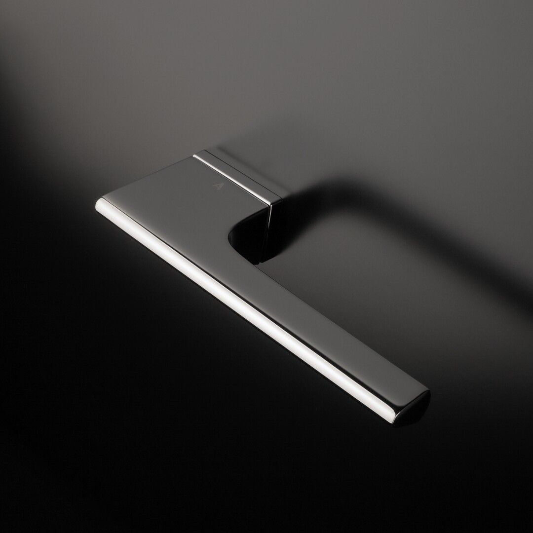 designer door handle in a black finish, a handle with an incredible and very modern design