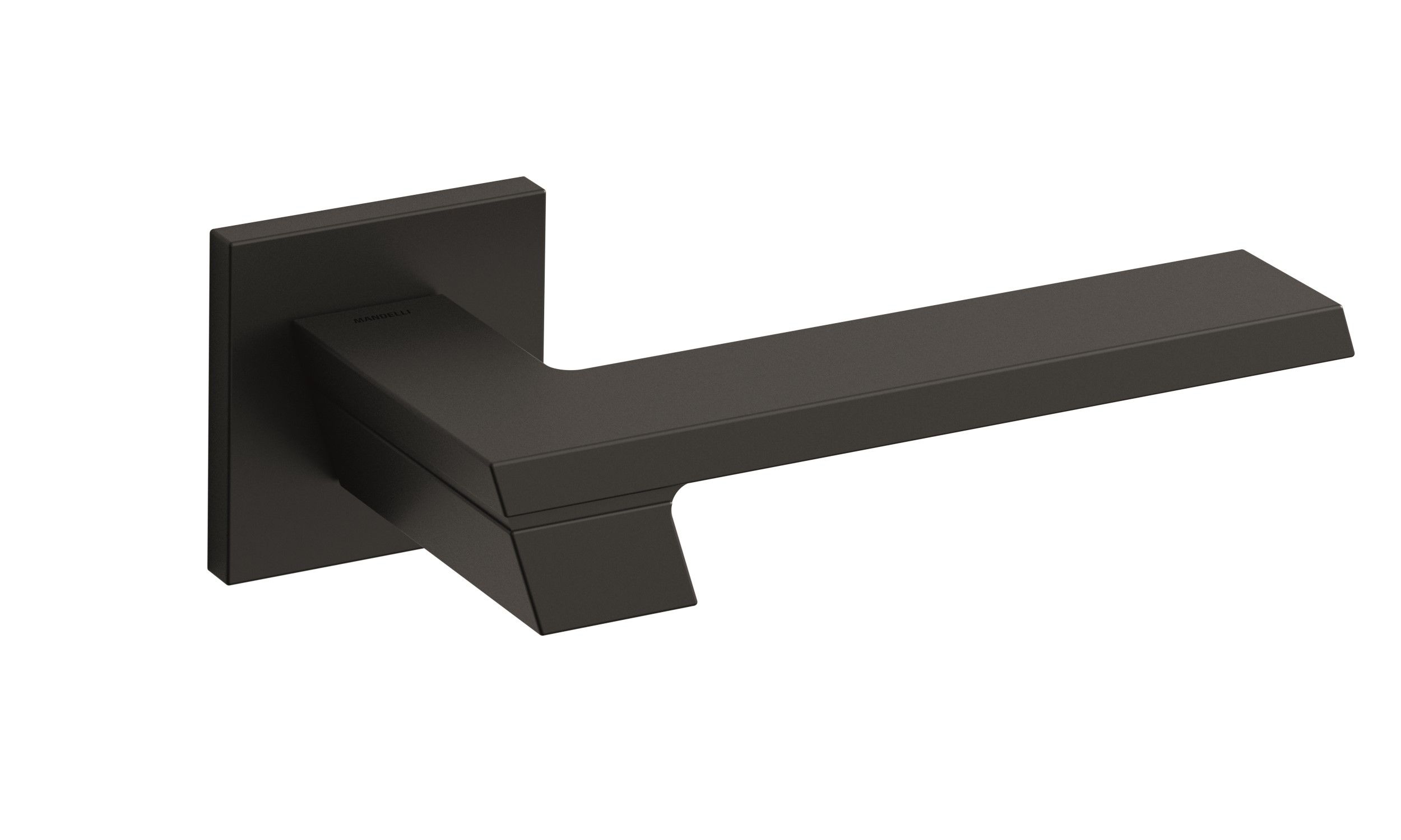 Matt black door handle with a contemporary design