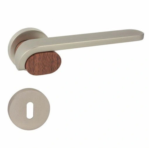 Original wood-effect door handle sold with the L-key rosette