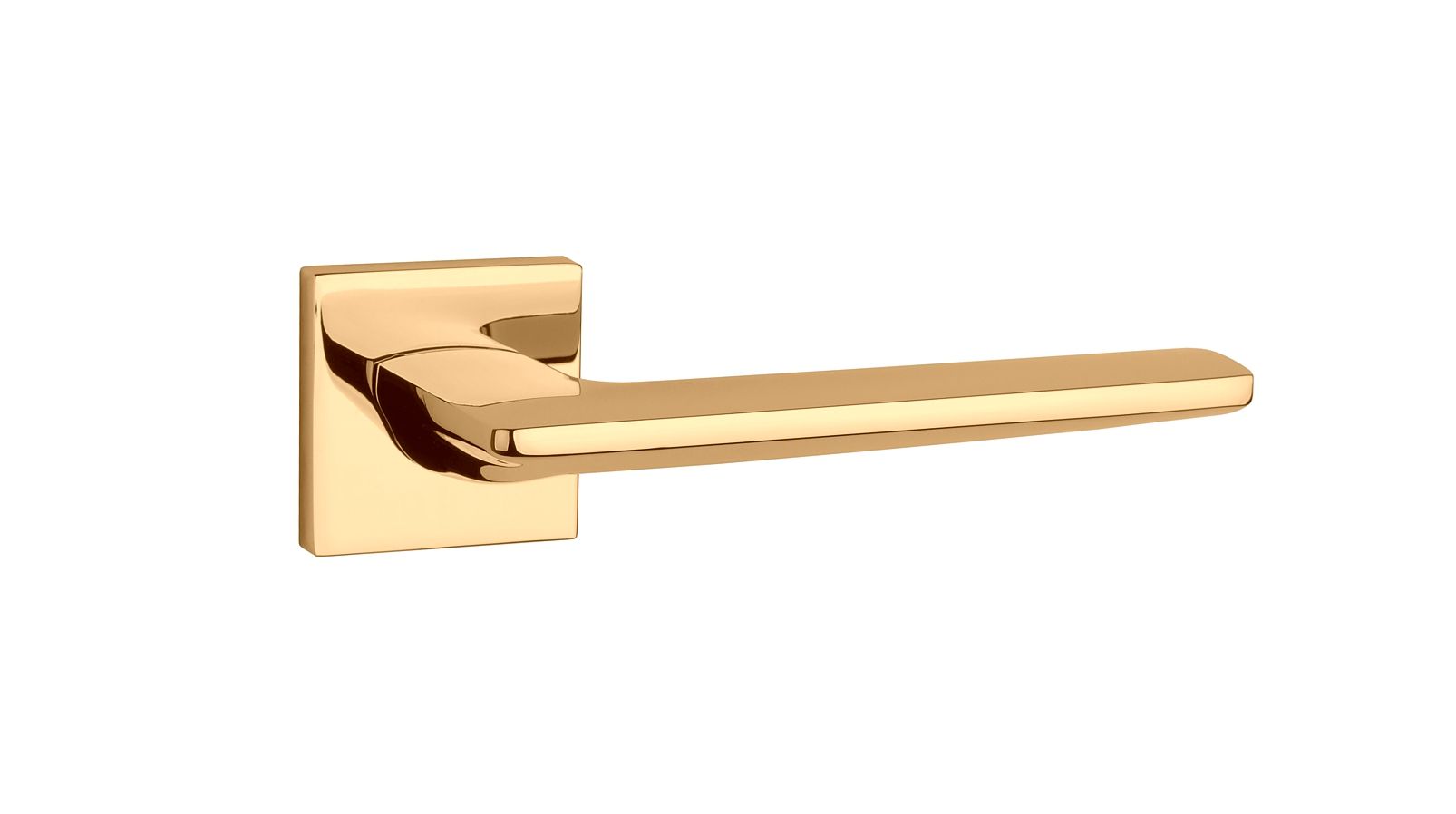Gold interior door handle with an atypical design from millapoignée