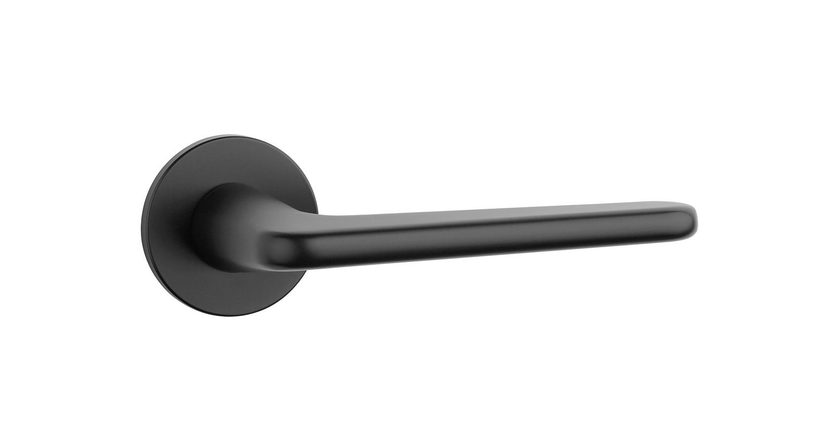 black door handle on a round rose for a chic and retro effect