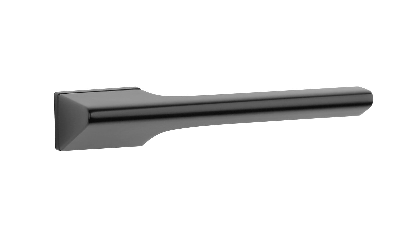black interior handle on a hidden rectangular plate from Milla poignées