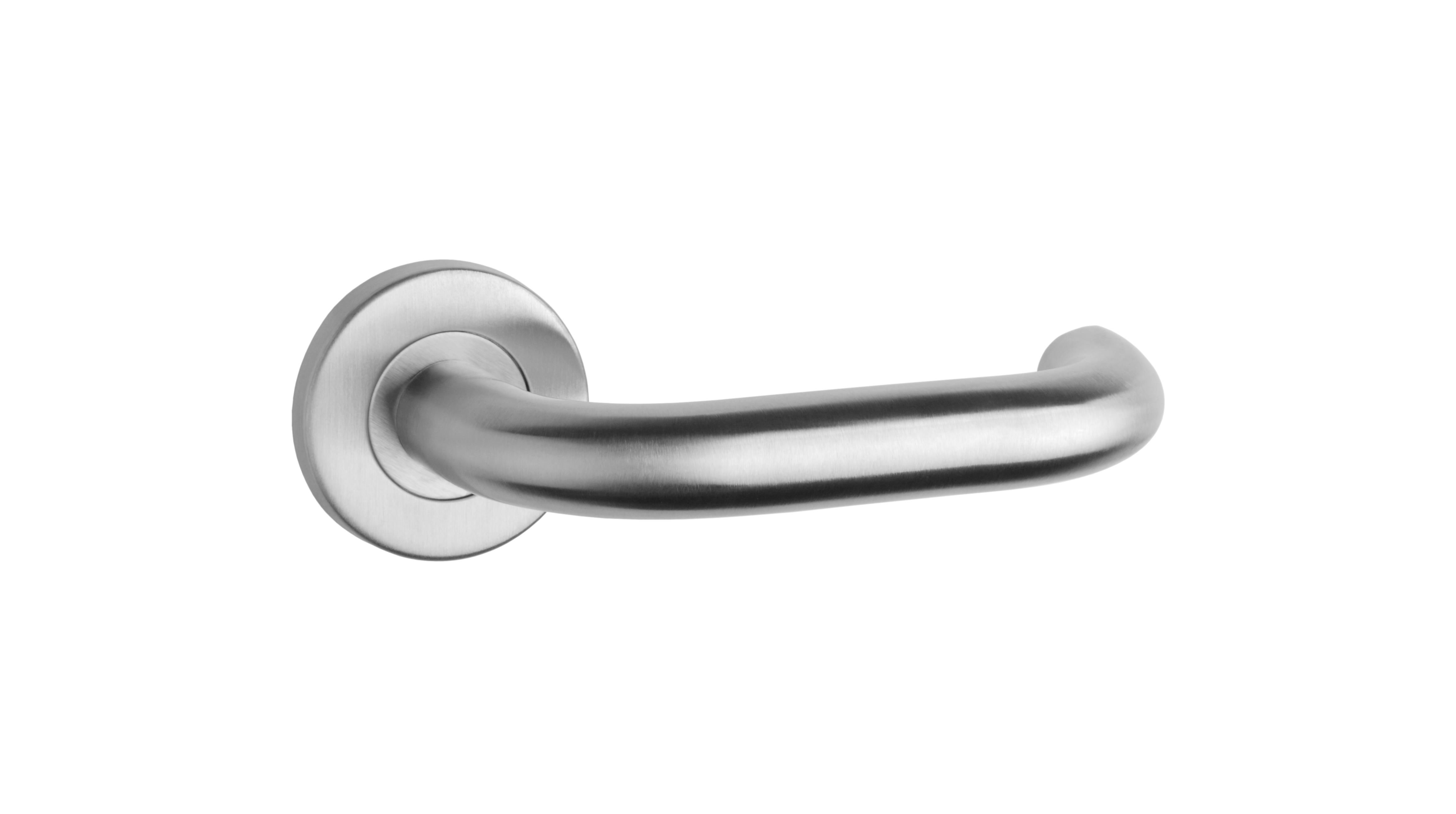 Stainless steel interior handle for commercial premises