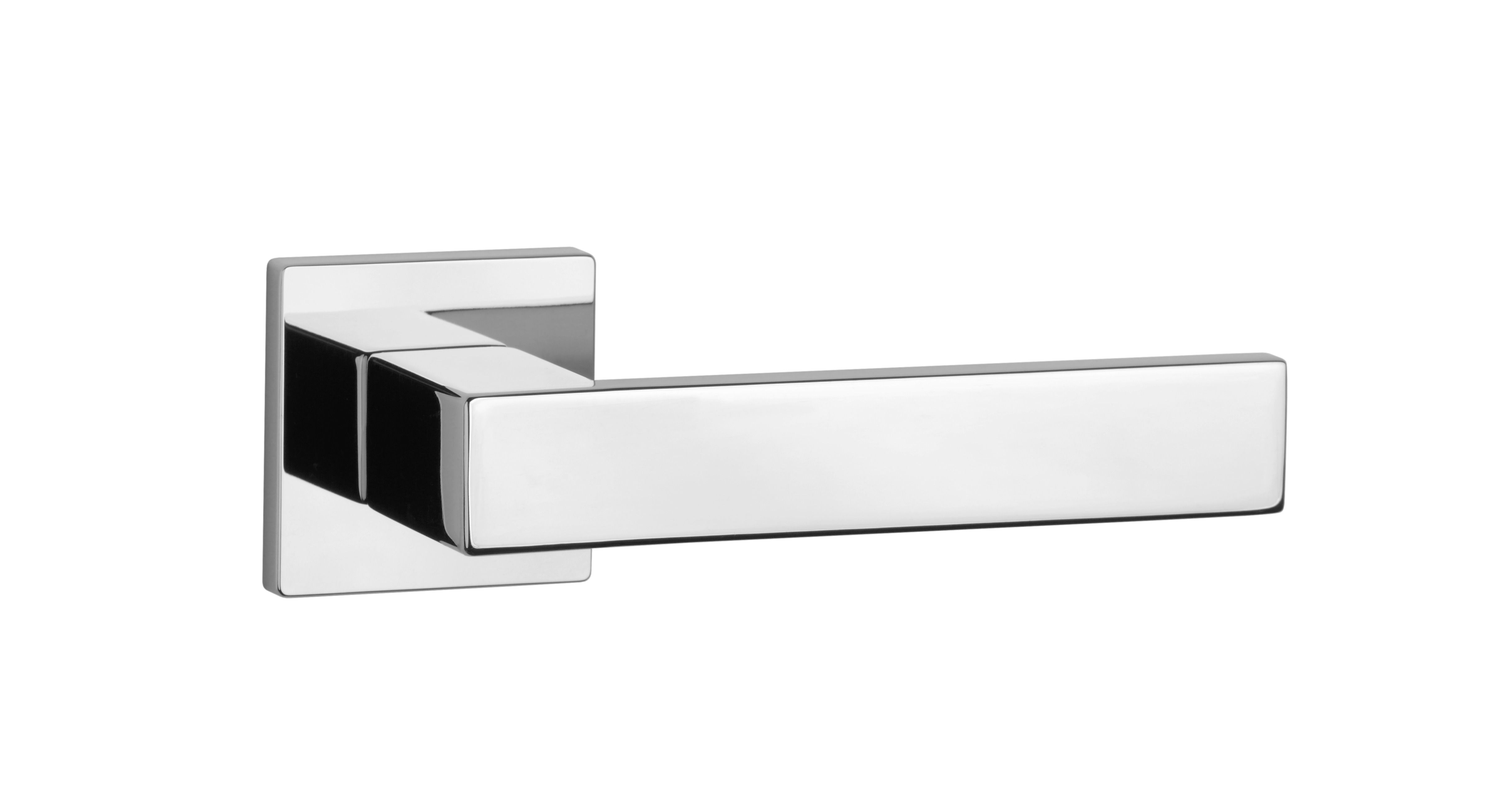 Interior handle in polished chrome colour with a classic and timeless style
