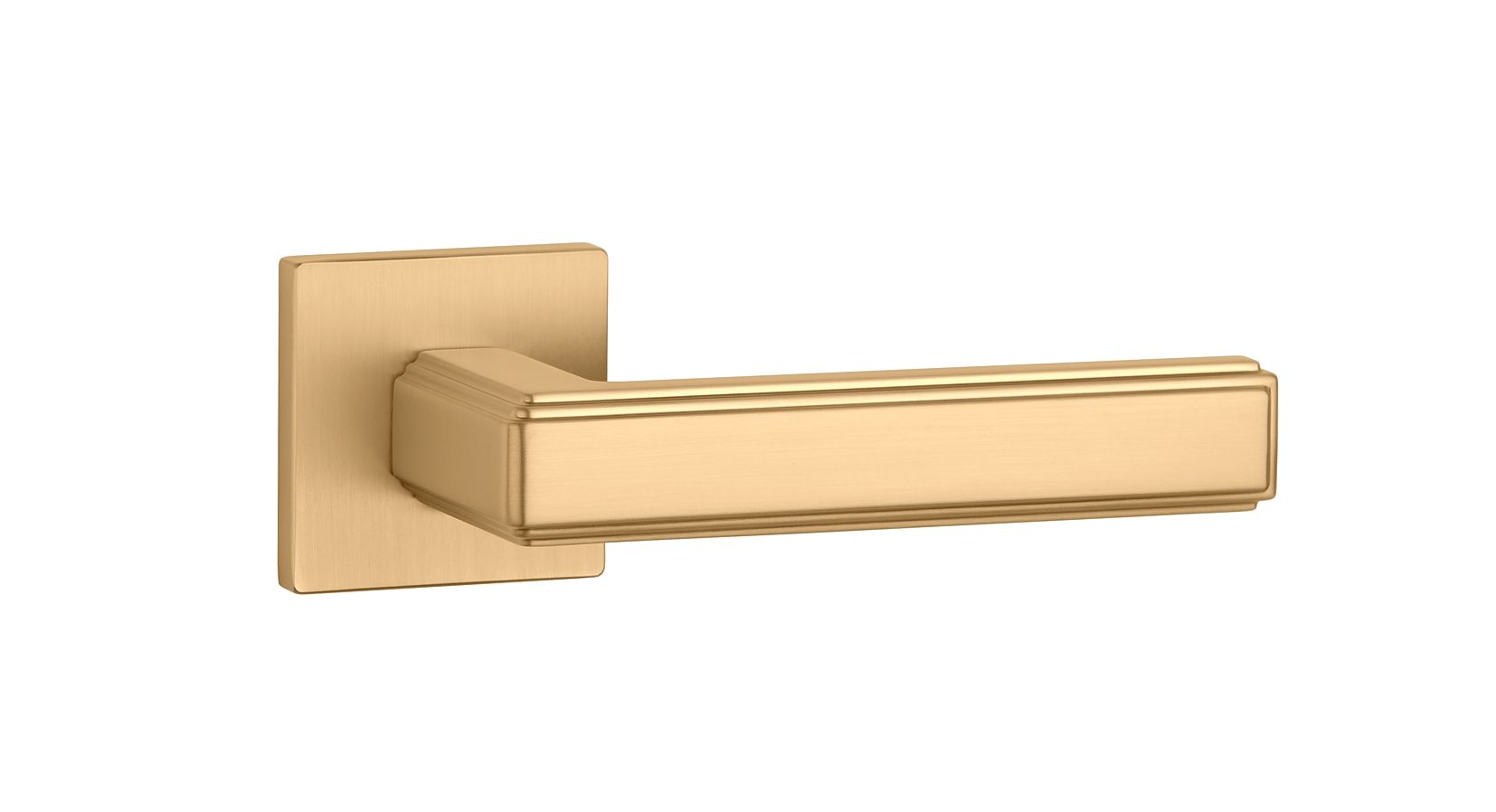 matt gold design handle on square plate