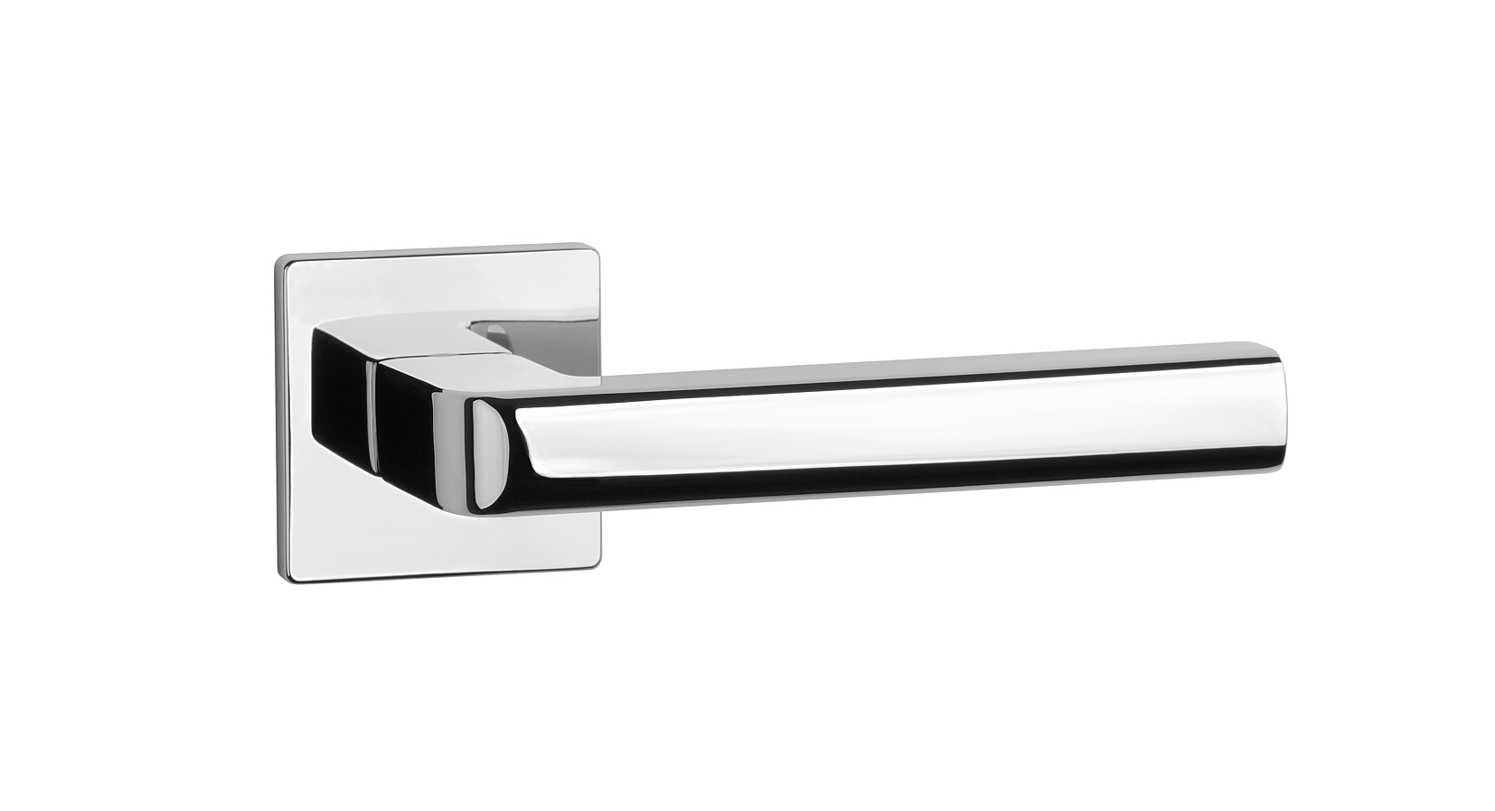 modern interior handle with classic lines that features a subtle detail at the base of its lever
