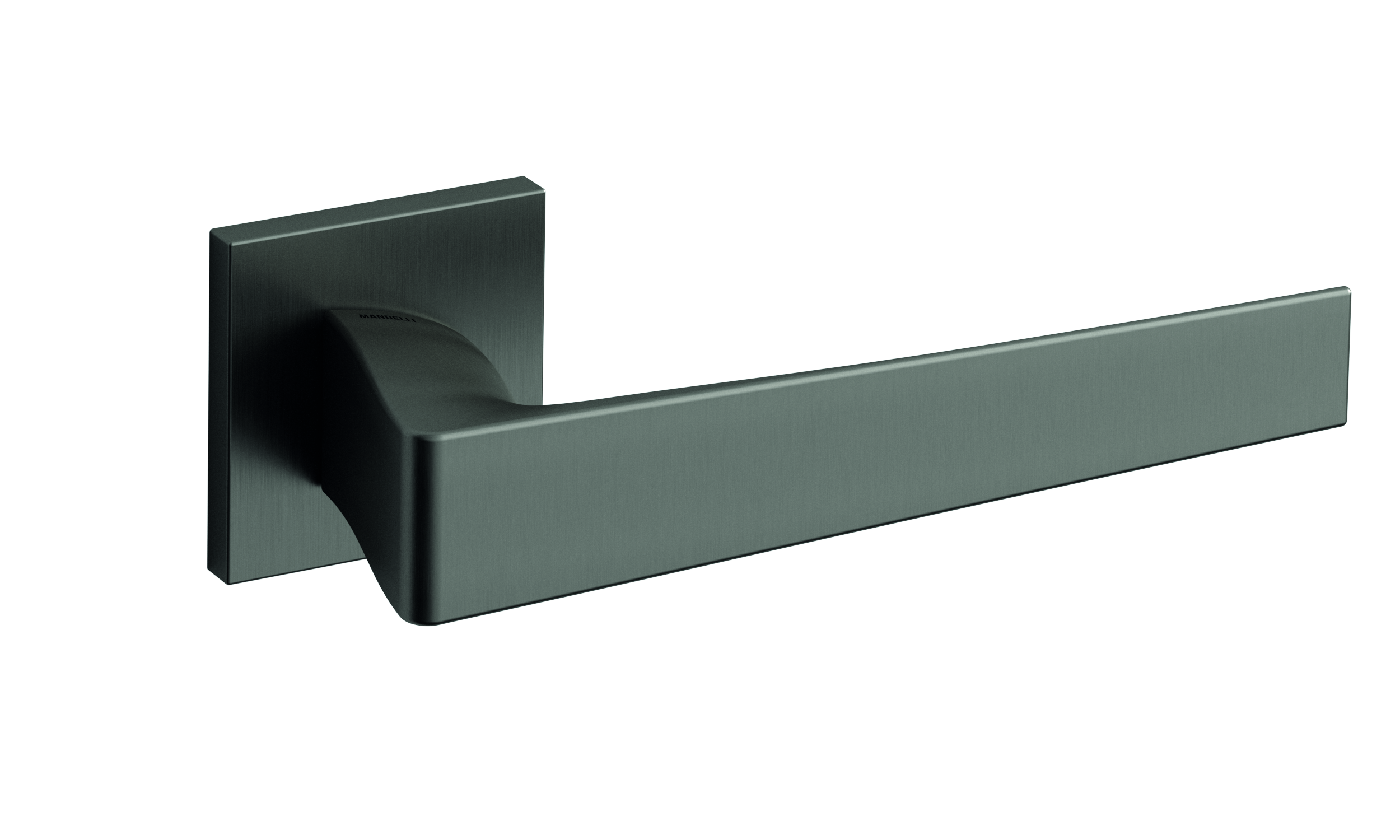 The superb square plate handle in gun metal - Anthracite finish made in Brass by Milla Poignées