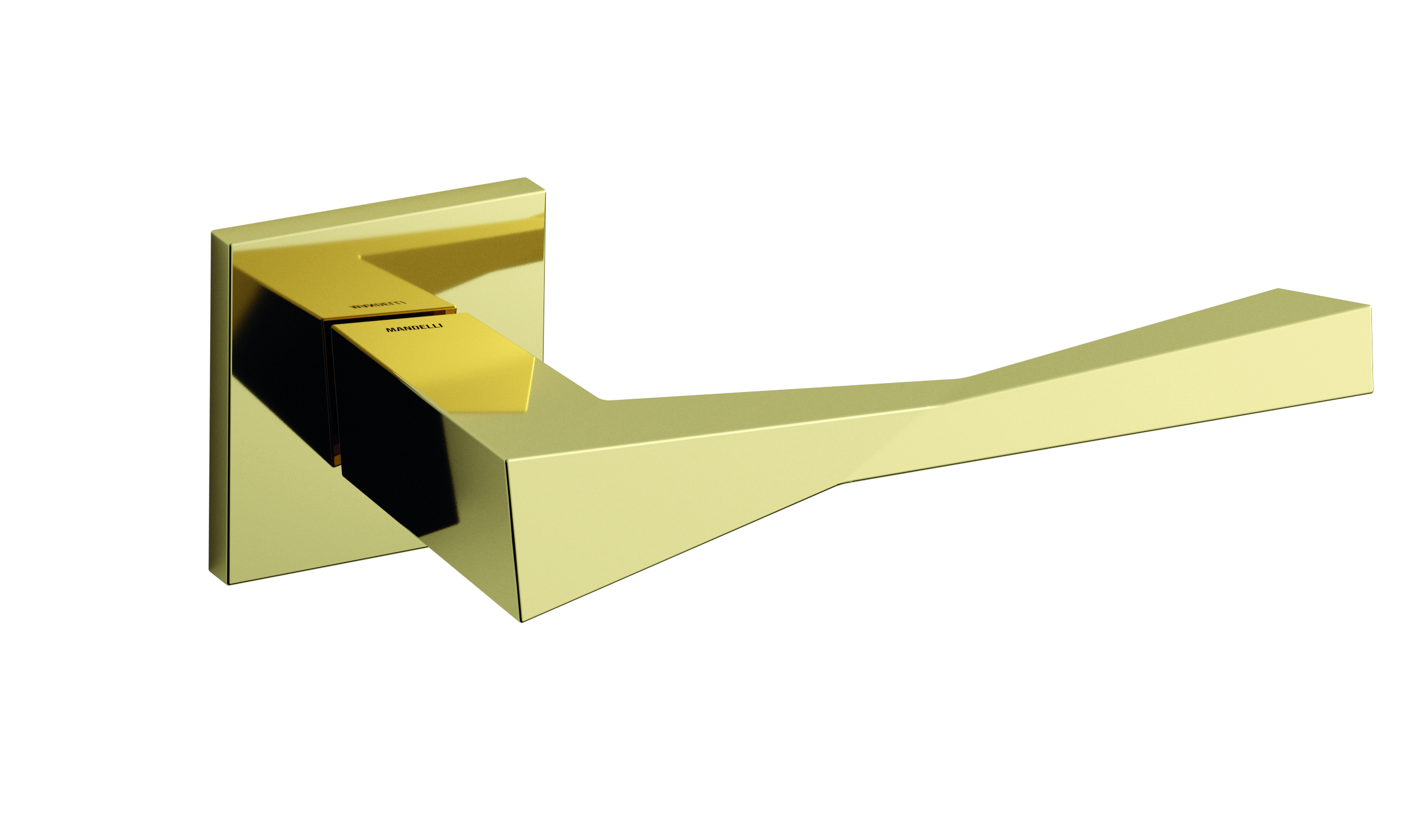 luxury door handle made in Italy with asymmetric geometric shapes