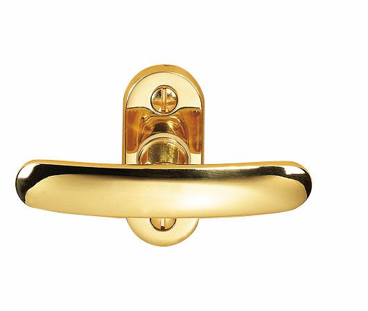polished brass window espagnolette bolt from Milla poignées