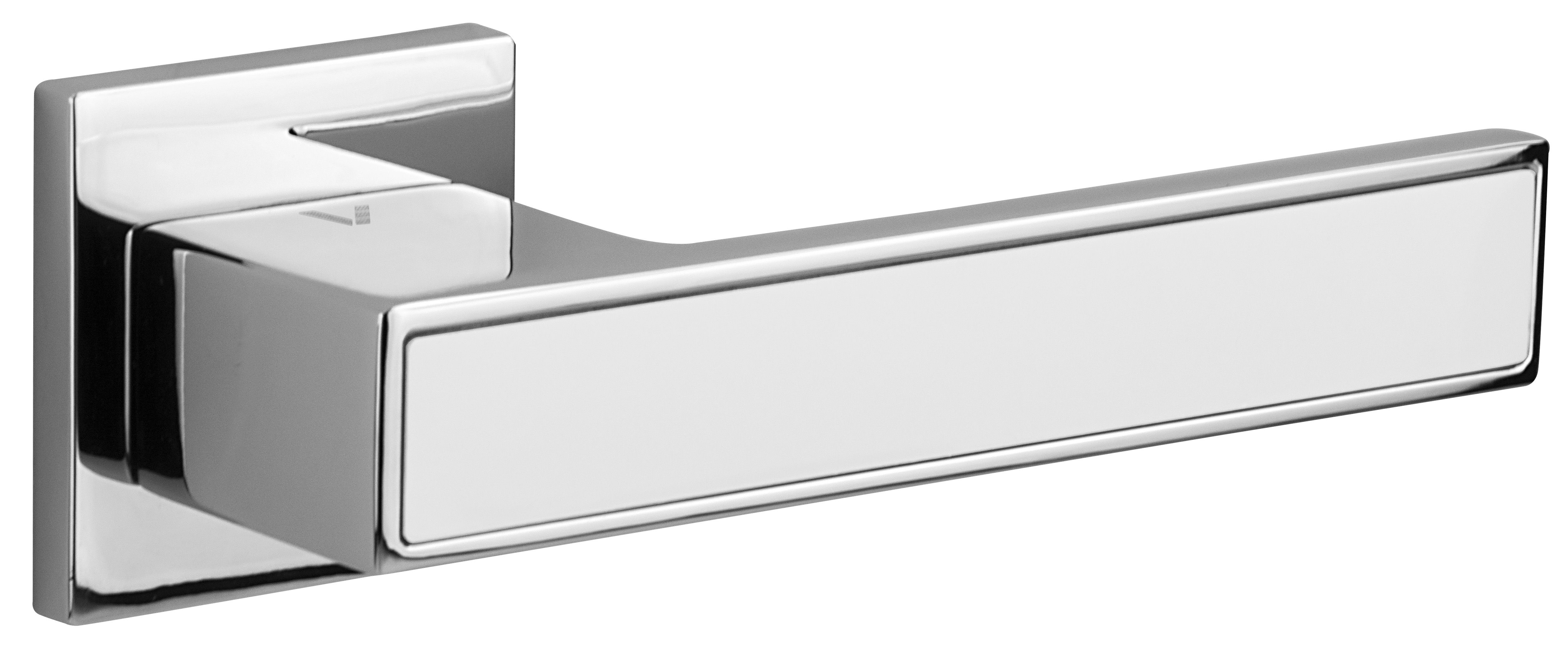 door handle with polished chrome and white finishes, an original combination