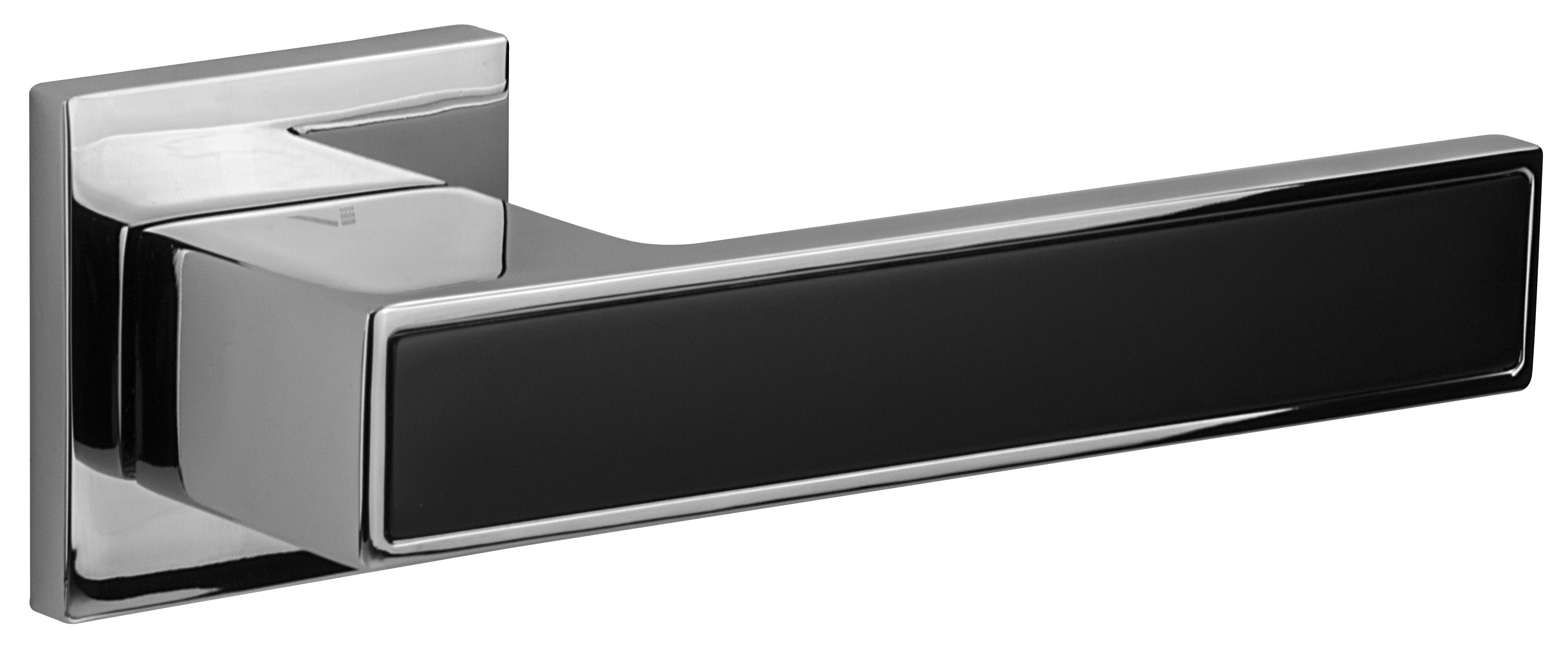 modern door handle with a black insert for an elegant and distinctive combination