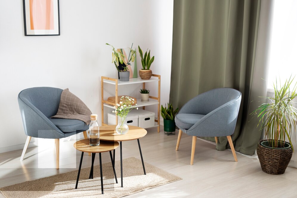 rounded furniture and accessories