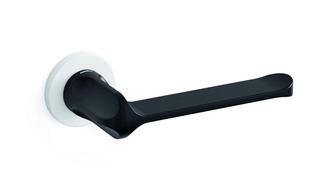 Italian Mandelli two-tone black and white door handle