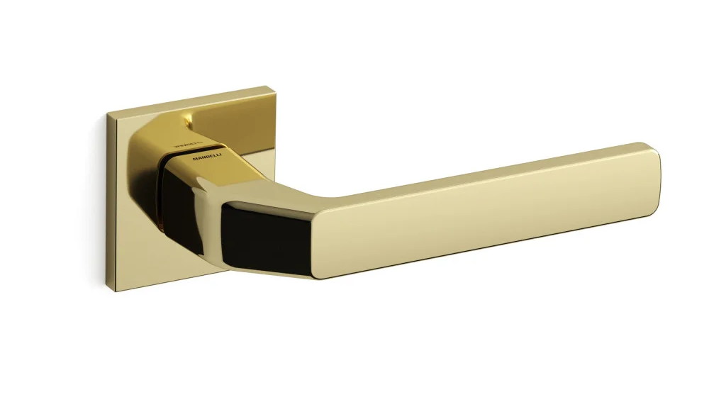 Mandelli Fenix polished brass door handle