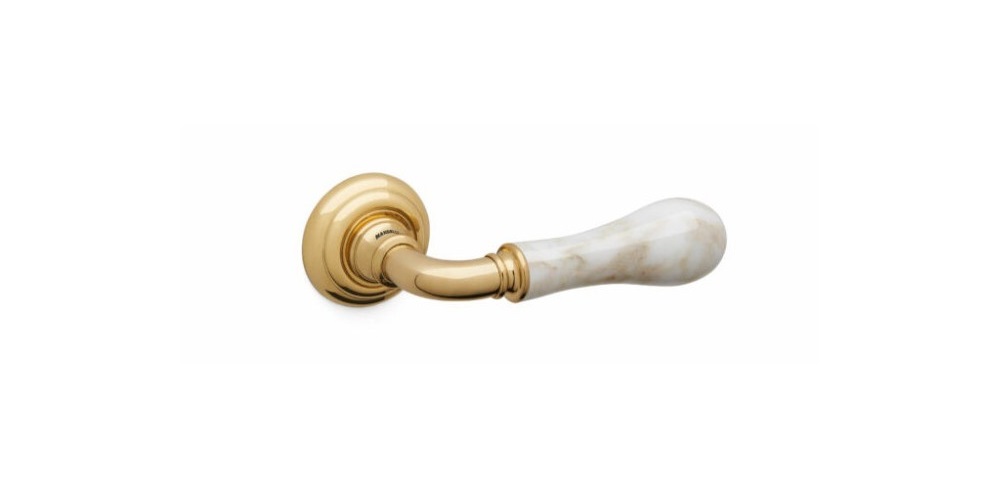 polished gold mandelli naxos door handle
