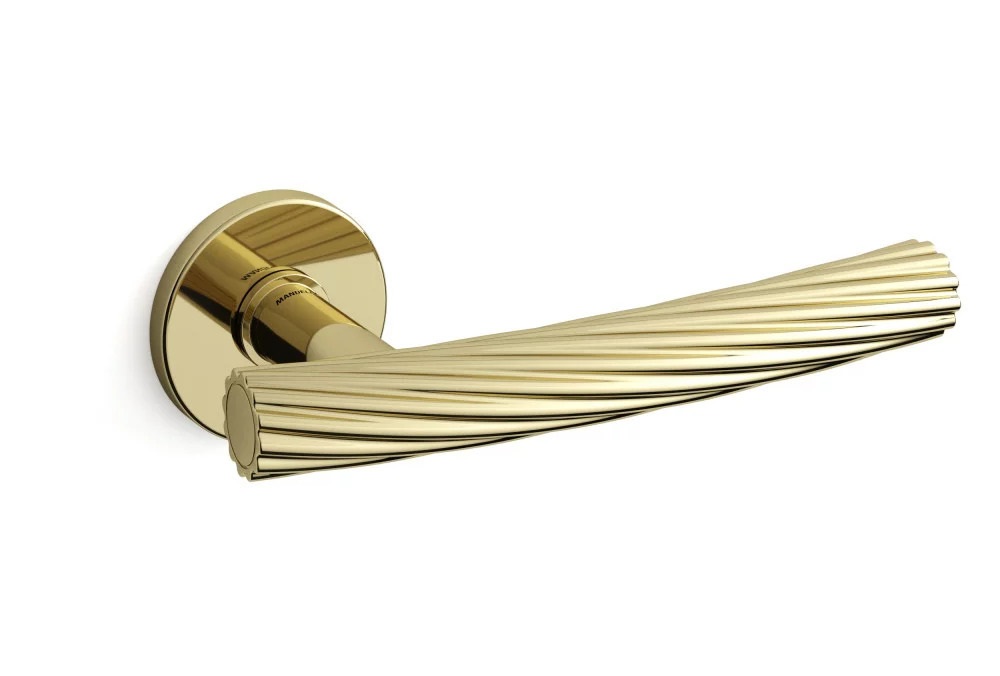 Mandelli Fusilla round retro brass door handle