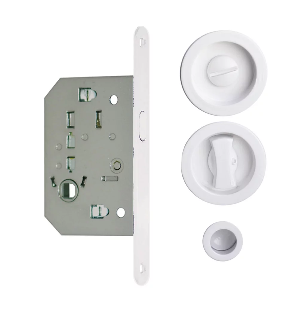 round privacy lock handle kit with white lock